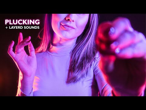 ASMR Plucking Negative Energy With Layered Sounds ✨ Hand sounds, finger fluttering, mouth sounds, +