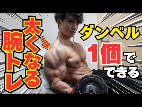 【腕トレ】ダンベル1個だけ使って腕を太くするトレーニング‼︎