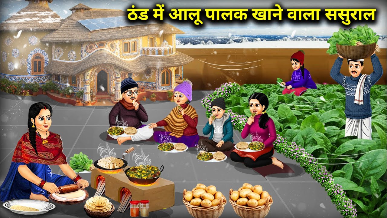 ठंड में आलू पालक खाने वाला ससुराल || In-laws who eat potato spinach in winter || Cartoon Video