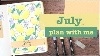 July 2024 | Bullet Journal Set Up | Plan With Me - Lemon Theme