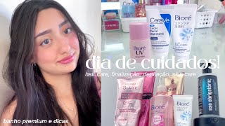 dia de cuidados: banho premium, hair care, finalização, depilação e skin care!