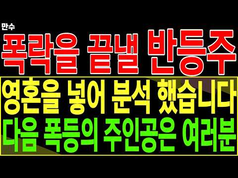 [반등주 주가전망] 영혼을 넣어 분석 했습니다 다음 폭등의 주인공은 여러분 | 디에스황제주식TV 만수