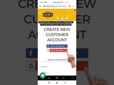 HOW TO LOGIN/CREATE ACCOUNT ON OUR WEBSITE --- Faconn