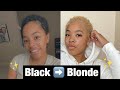 Bleaching my natural hair from BLACK to BLONDE! & cutting my hair super short! TWA