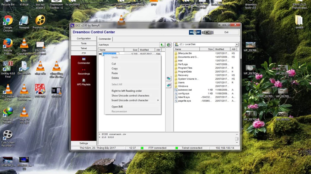 cách nhập  key vào đầu thu Dreambox DM 500 hd
