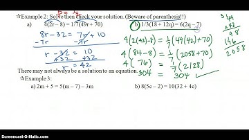 Algebra 2.4 Solving Equations with Variables on Each Side