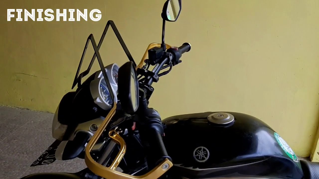 Modifikasi Vixion Touring, Cara Buat  Bracket Custom dan Pasang Visor Custom