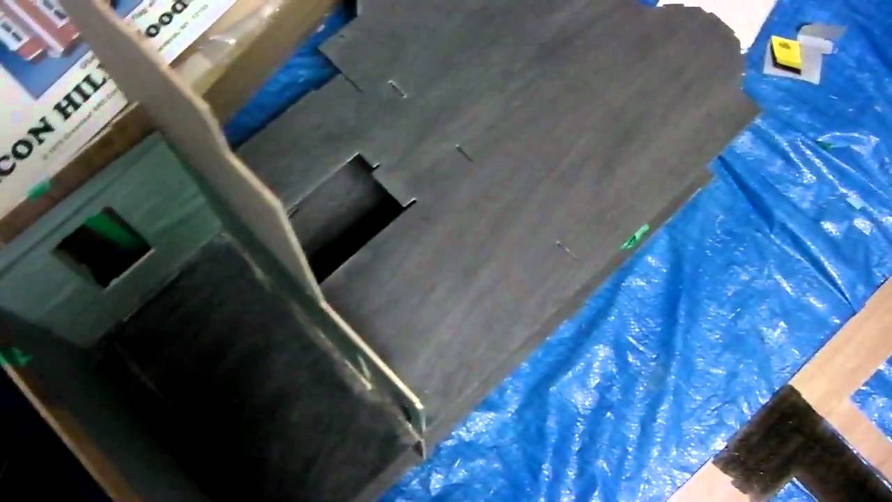 Greenleaf doll house build day 5 Stain, Paper and conclusions for