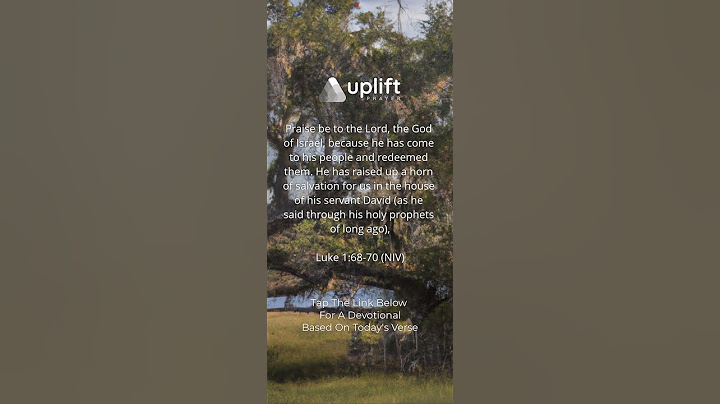 Daily Devotional - Luke 1:68-70