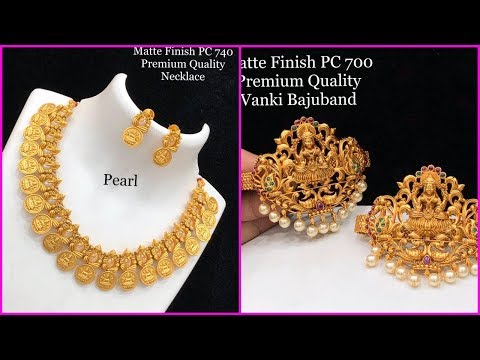 Matte Finish Kasulamala Necklace Sets And Aravanki Designs || 1 Gram Gold Necklace Sets