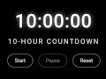 10 Hours Study With Me ⏳ | 10-Hour Black Screen Countdown Timer | No Music Focus Timer (Part 3)