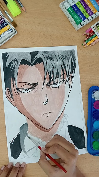 How to draw portrait of levi for beginners || #aot #levi #trenddig #song #Darksideofthemoon #drawing