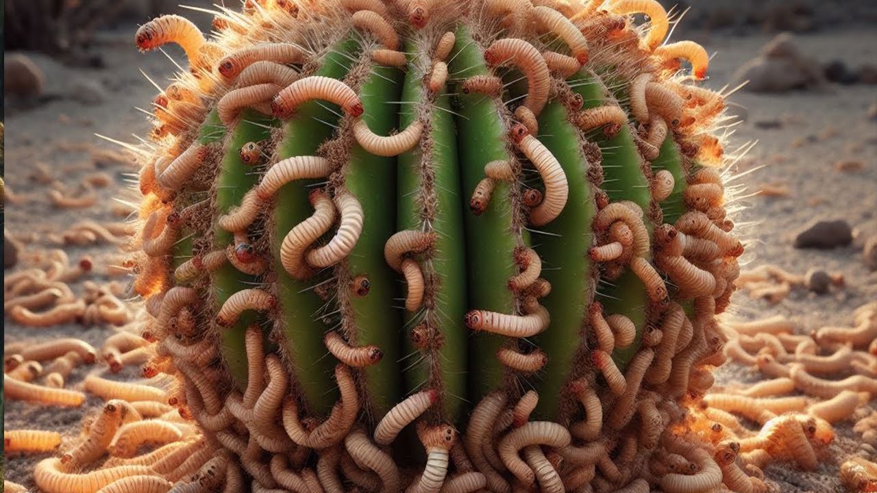 Cactus Eating By Mealworms (Mealworms Time lapse) YouTube