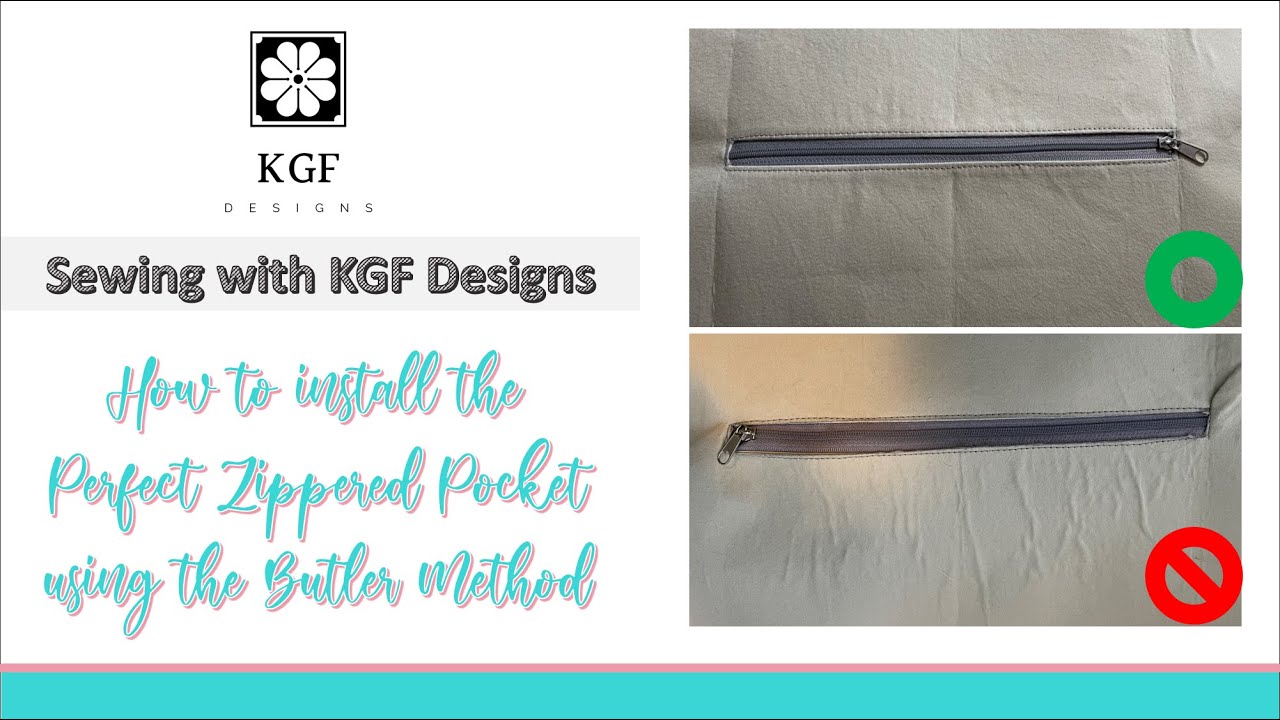 Zippered Pocket with Butler method - YouTube