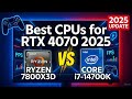 Best CPU for RTX 4070 in 2025 | Top Picks: Ryzen 7800X3D, i7-14700K &amp; More (No Bottlenecks)