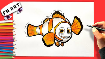 How to draw nemo from finding nemo easy step by step