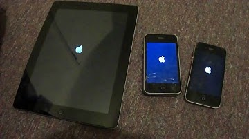 The New Ipad vs Iphone 3GS vs Iphone 4 Boot Up Test