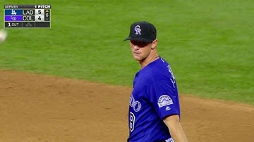 LAD@COL: LeMahieu throws just in time to get Grandal