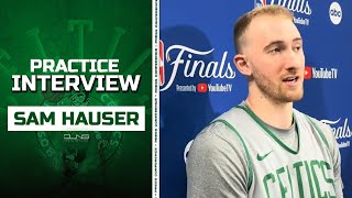 Sam Hauser Talks About Shooting Slump Entering Finals | Celtics Practice