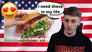 British Guy Reacting to The Best Sandwich In Every State | 50 State Favorites