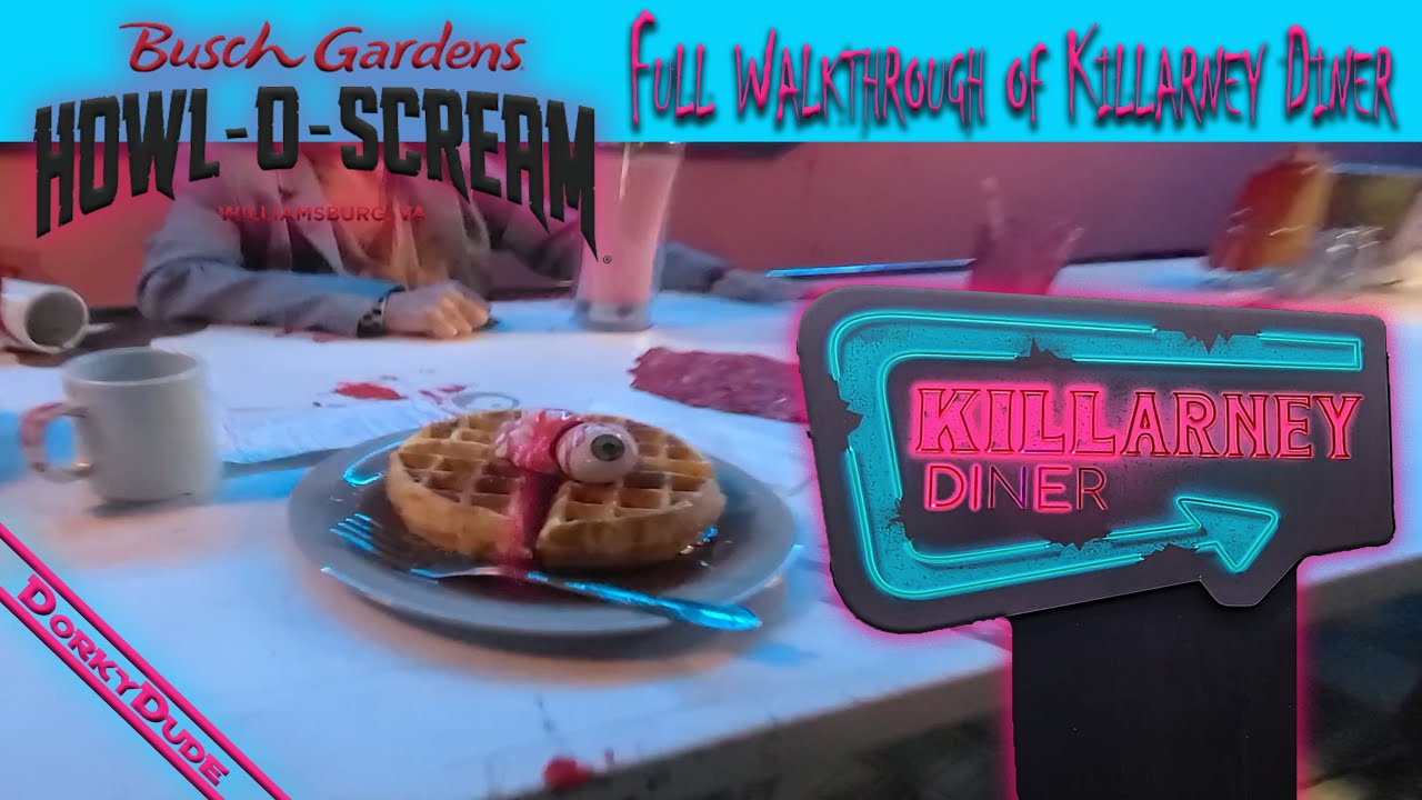 KILLarney Diner haunted house walkthrough at Busch Gardens HowlO