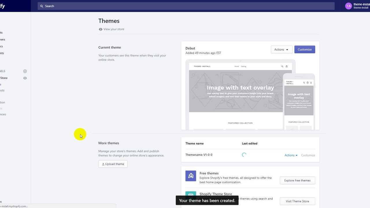 Shopify theme installation - YouTube