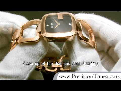 Gucci YA125409 G-Gucci 125 Rose-gold 3-Diamond Regular Ladies Watch