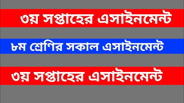 class 8 assignment ( 3rd week)  || ৮ম শ্রেণির ৩য় সপ্তাহের সকল এসাইনমেন্ট