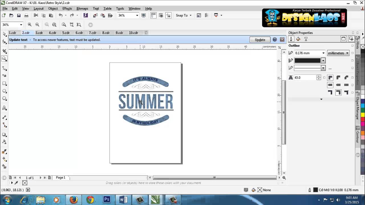 cara membuat  desain  kaos dengan  coreldraw YouTube