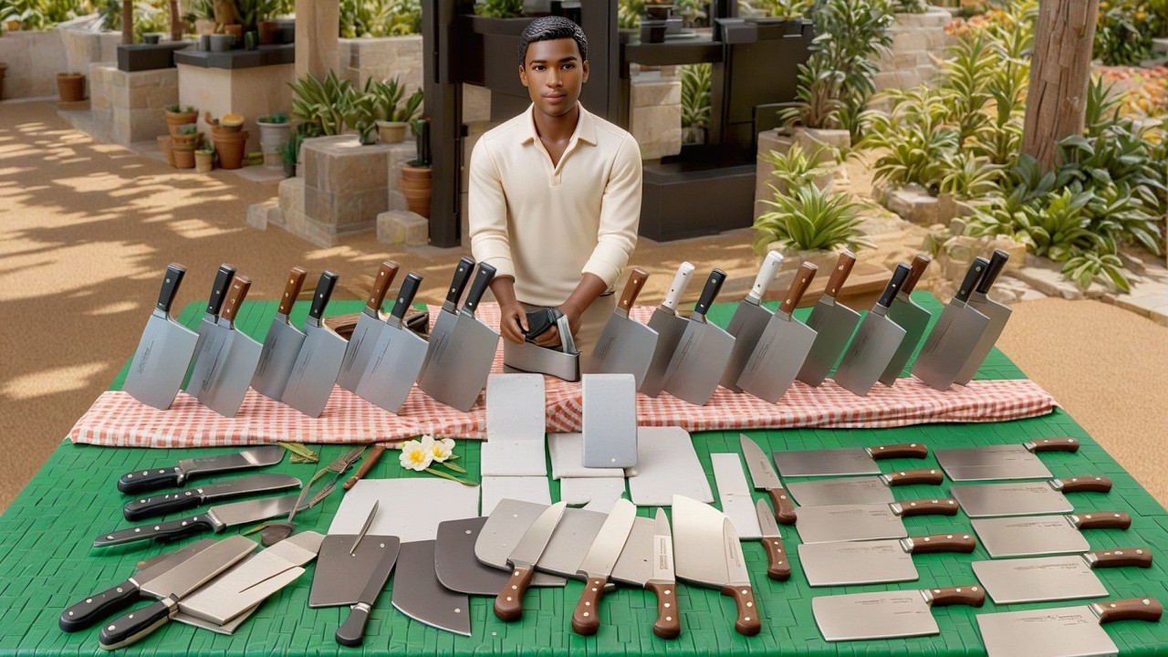 How A Butcher Cleaver Knife Is Made Step By Step Process | Crafting A Butchers Cleaver By Hand