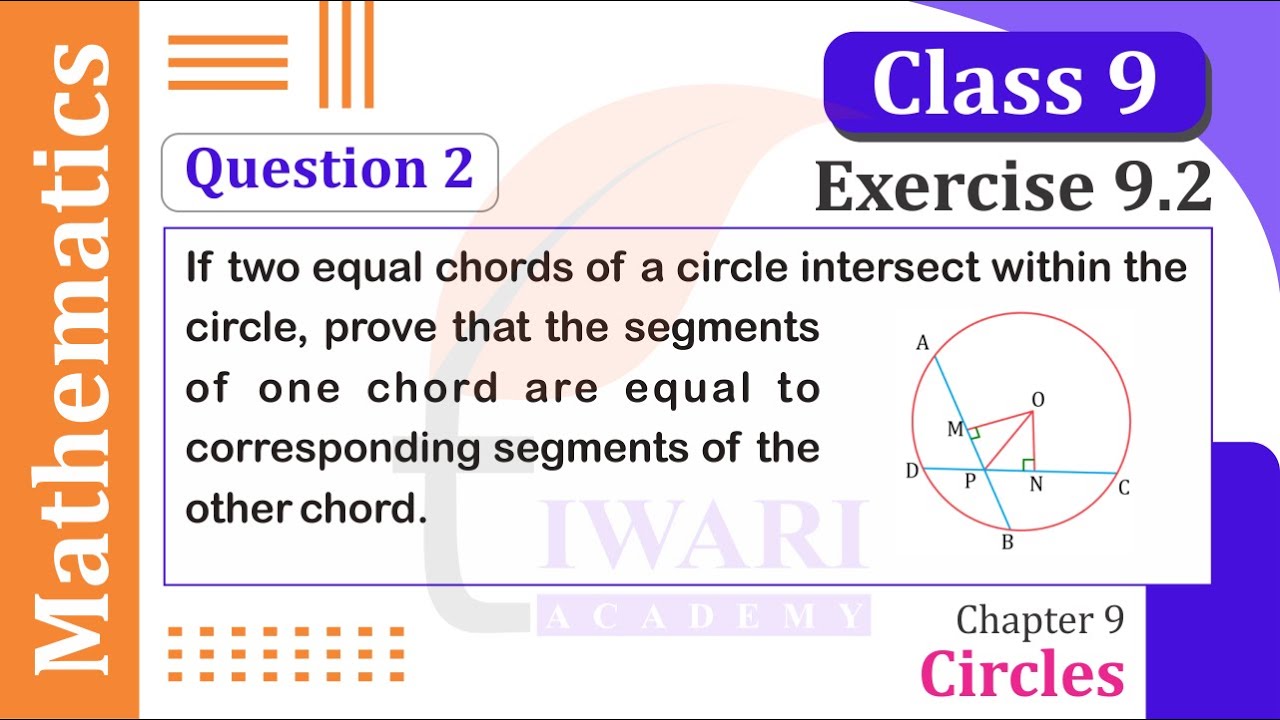 Class 9 Maths Chapter 9 Exercise 9.2 Question 2 Circles in Hindi and ...