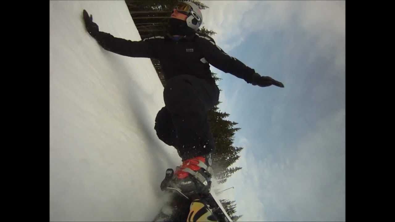 Snowboard Carving POV Camera mount test for GoPro and other Cameras