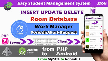 Insert Update Delete in Android Room Database | Easy Student Management System | WorkManager Part 8