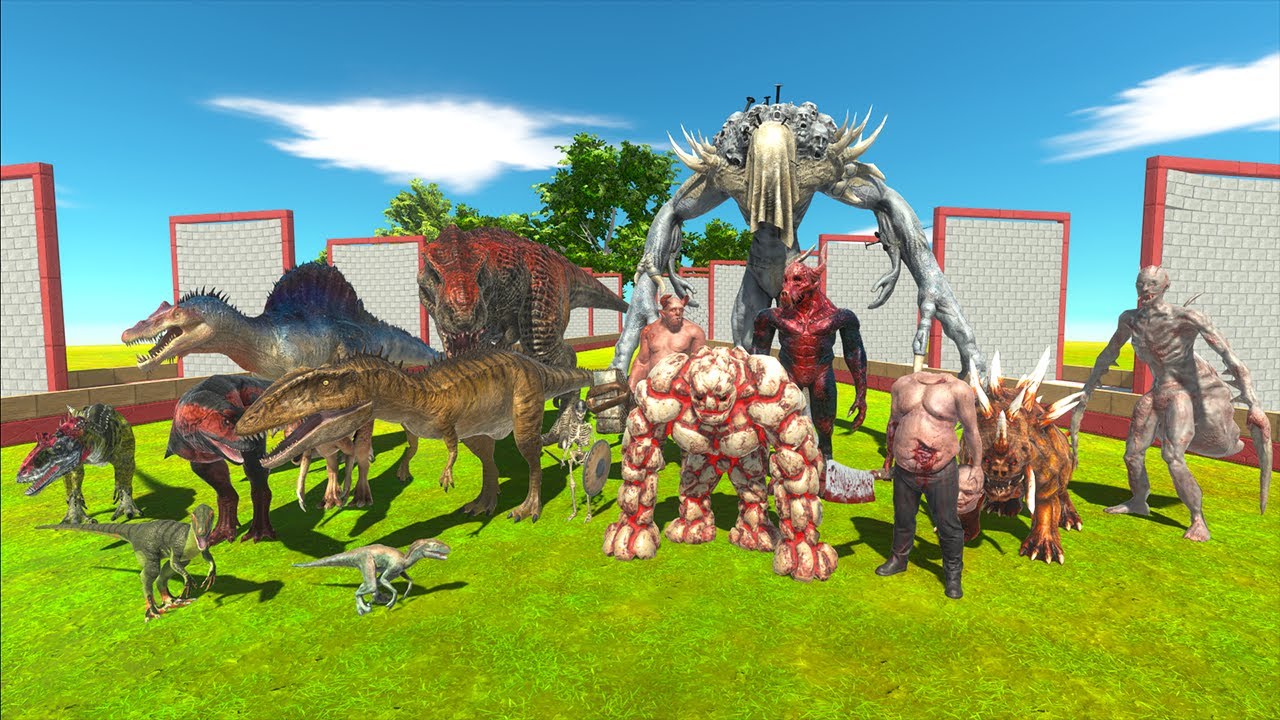 Infernals VS Cannivore Dinosaurs, Who Will Knock Down The Wall The Most