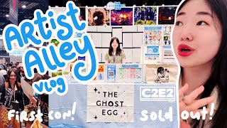 SELLING OUT AT C2E2! | Artist Alley Vlog 🌷 first con, $$$, chatty