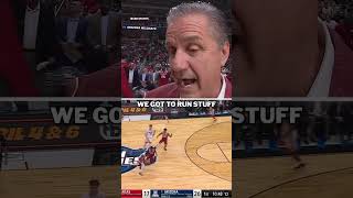 Calipari talked with Allie LaForce during the first half of Arkansas’ Sweet 16 clash vs Arizona.