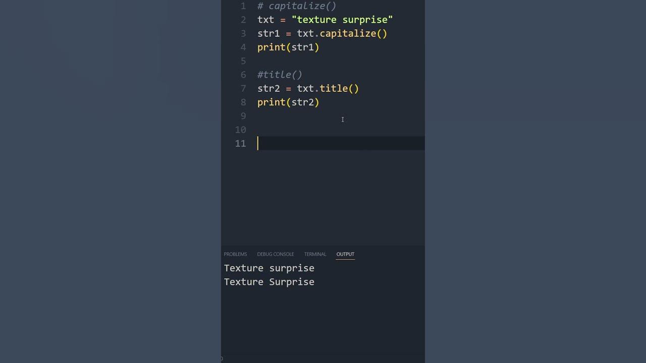 capitalize(), title(), upper() in Python #shorts - YouTube