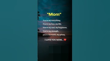 Thumbnail of I Love You Mom Quote Video English #englishquotes #momquotes #motherquotes #shorts #quotes