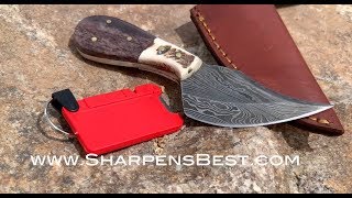 How to Sharpen a Curved Hawk Bill Knife Damascus Blade