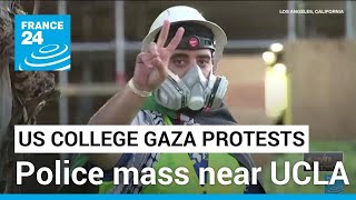 Police mass near UCLA pro-Palestinian protest camp, a day after violent clashes • FRANCE 24