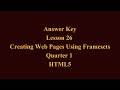 Creating Web Pages Using Framesets | Q1 HTML5 L26 P3 | SMILE ROAD