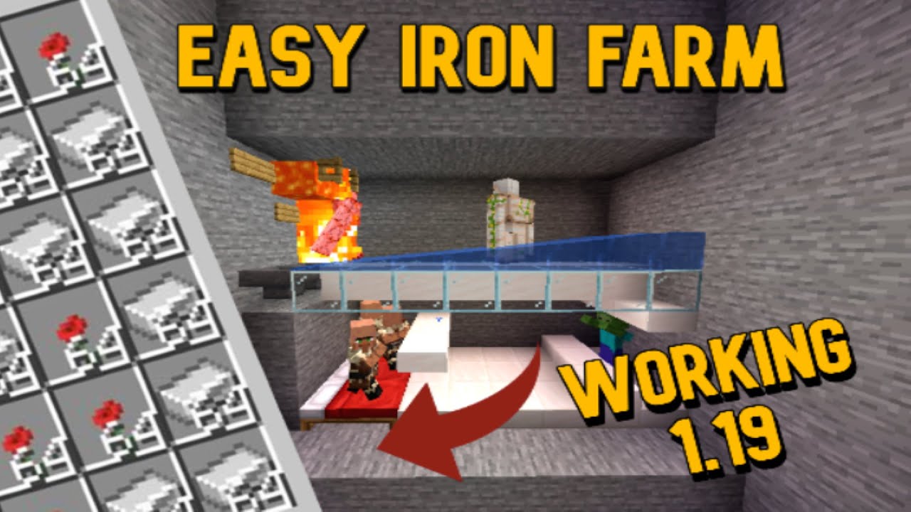 Minecraft 1.19 Quick and Easy Underground IRON FARM Tutorial YouTube
