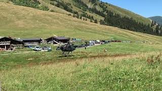 MD500E taking off French Alps