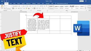 How to Justify Text in Word Table | Full Alignment in MS Word Table Cells