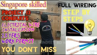 Singapore skilled training center. Electrical wire installation. Ewi  Haw to set-up project 13.