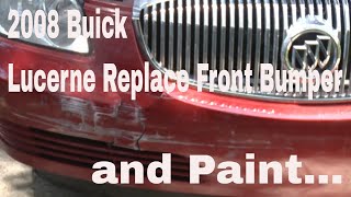 2008 buick lucerne front bumper remove bumper, spray with spray can and install front bumper.
