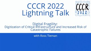 CCCR 2022 Lightning Talk: Ross Tieman