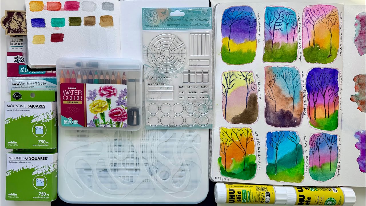 Всего понемногу! Покупки товаров для творчества, образцы цветов, страница из скетчбука и предстоя...