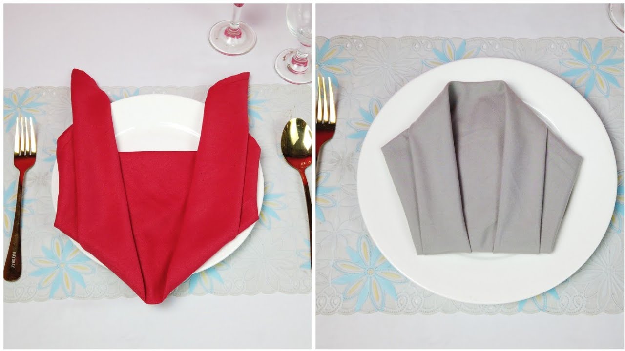 2 LOVELY DESIGN TABLE NAPKIN FOLDING DEMONSTRATION YouTube