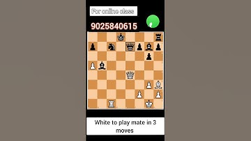 Mate in 3 moves ll for online classes contact 9025840615 ll chess ll puzzles mar 27